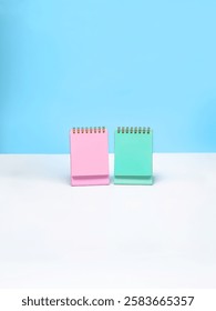 two notes photo in blue background