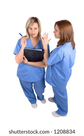 Two Nurses Talking About A Doctor