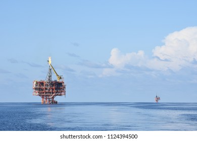 Two Oil Rig Flare Stack On Stock Photo (Edit Now) 1124394521