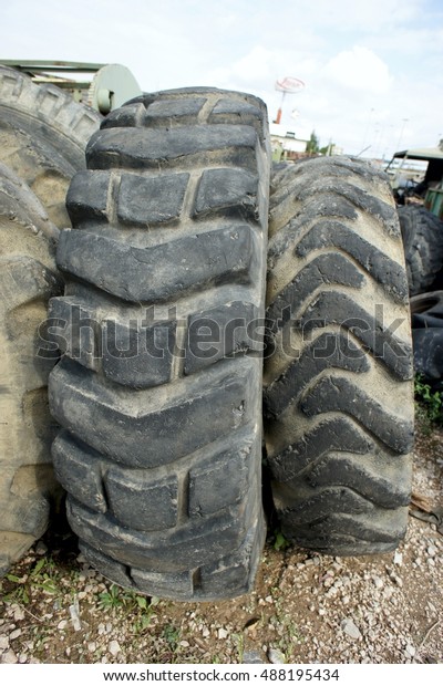 two old big
tires