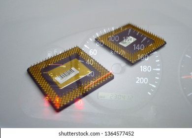 Two old chip processors combined with analog vehicle velocimeter