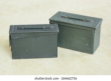 two of old and dusty bullet box ( ammo crate )