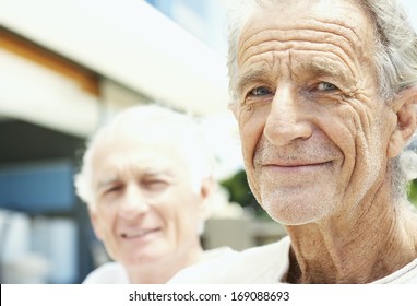 Two Old Men Looking At Camera