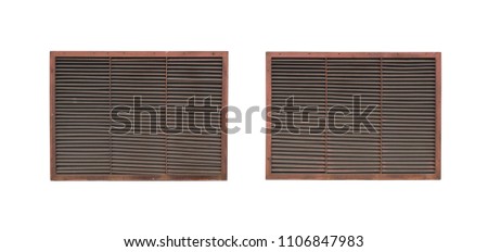 Two old ventilating lattices isolated on a white background.