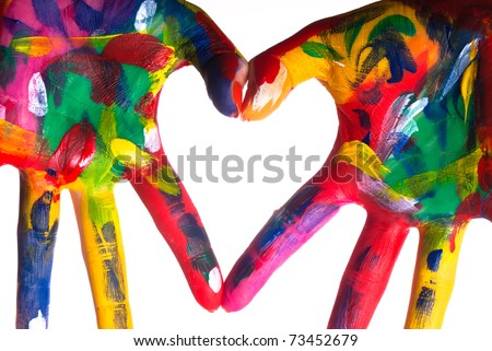 Similar – Image, Stock Photo Two painted hearts on a house wall