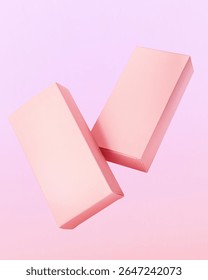 Dos cajas color rosa