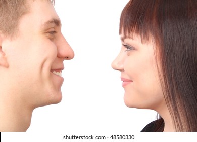 two people looking at each other