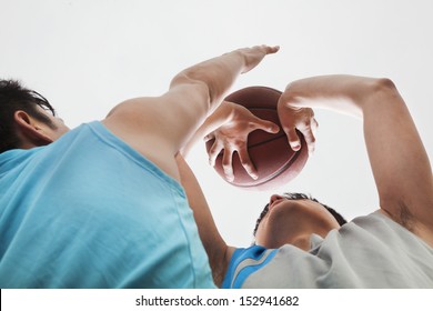 Two People Playing Basketball, Blocking