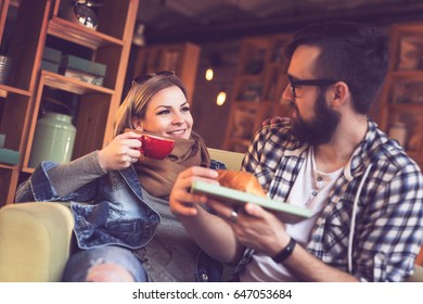 Two People Sitting Cafe Having Breakfast Stock Photo 647053684 ...