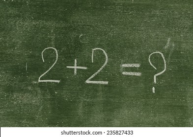 two plus two on blackboard