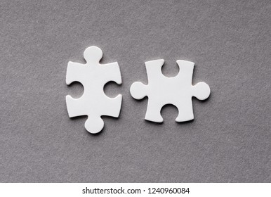 Two Puzzle Pieces Connection Concept Stock Photo (Edit Now) 1240960084