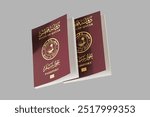 Two Qatar Passport on dark background 