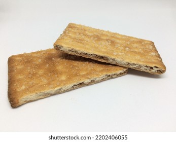 Two Rectangular Biscuits Snacks Isolated On Stock Photo 2202406055 ...
