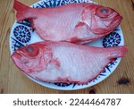 two red bream or beryx decadactylus ready to cook