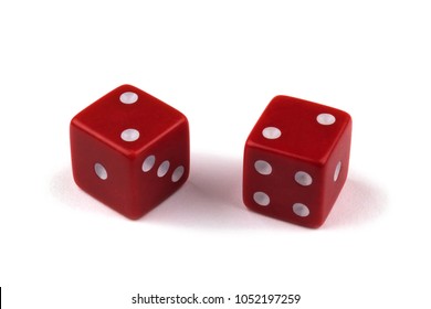 Two Red Dice Closeup Isolated On Stock Photo 1052197259 | Shutterstock