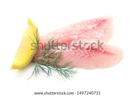 Two Red Snapper Fillets Isolated On White
