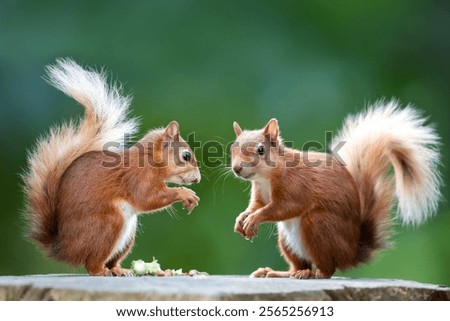 Similar – Image, Stock Photo Squirrel with 2 hazelnuts in mouth