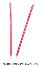 It is Two red straws isolated on white. - Shutterstock ID 352784591