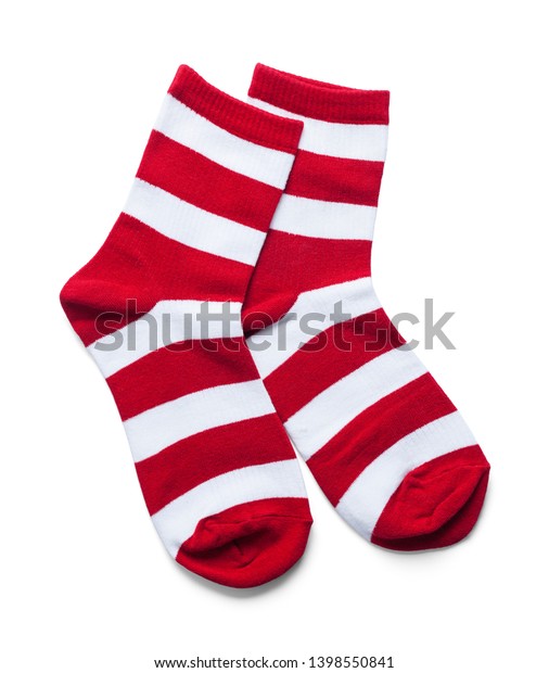 Two Red White Striped Socks Isolated Stock Photo 1398550841 | Shutterstock