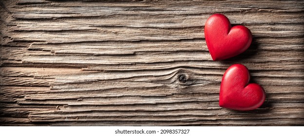 193 709 Rustic Heart Stock Photos Images Photography Shutterstock   Two Red Wooden Hearts On 260nw 2098357327 