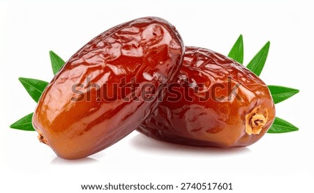 Two Ripe Dates Isolated on White Background