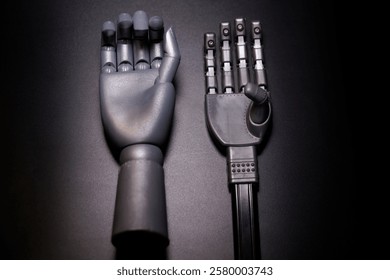 two robotic hands showcasing advanced design and functionality in modern technology