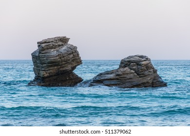 Two rocks isolated in the sea