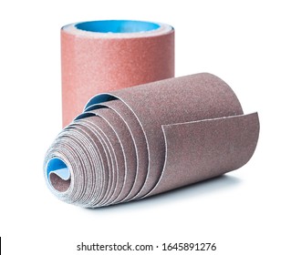 Two Rolls Of Sandpaper Isolated On White