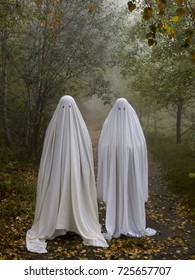 Two Scary Ghosts In The Woods