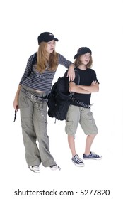 Two School Girls With A Dress Code Of Their Own. Maybe A Little Too Much Attitude.