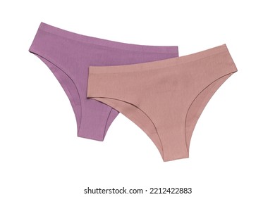 Two seamless women's panties isolated on a white background. The concept of women's underwear. Flat lay.