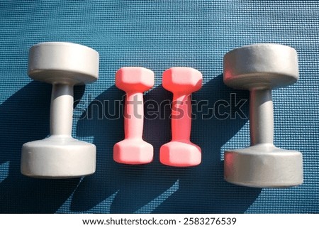 Similar – Image, Stock Photo Close-up of three weights used to calibrate an analytical balance.
