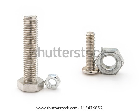 two sets mismatch bolt and nut