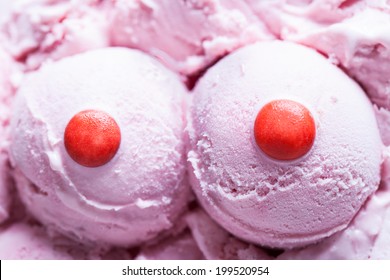 Two sexy red scoops of ice cream