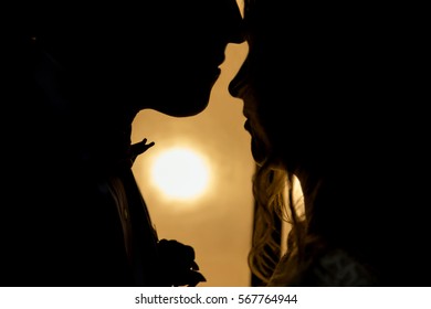 Two shadow figures