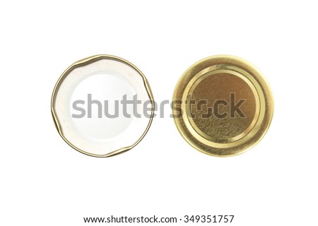 two side lid of jar isolated on white