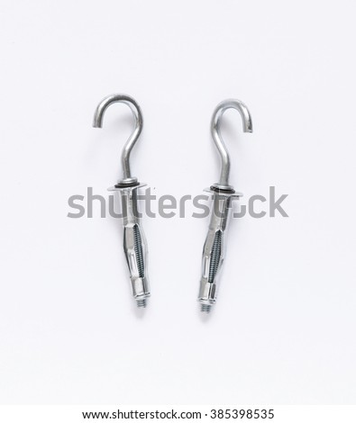 two silver scew on white background