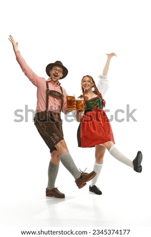 Similar – Image, Stock Photo Friends in traditional costume playing traditional card game of Schafkopf in a German beer garden or oktoberfest