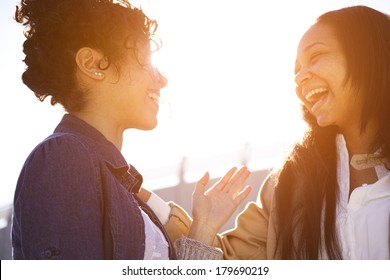 Two Sisters Having Fun Around Town