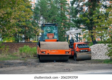 Two skating rinks small and large for laying asphalt