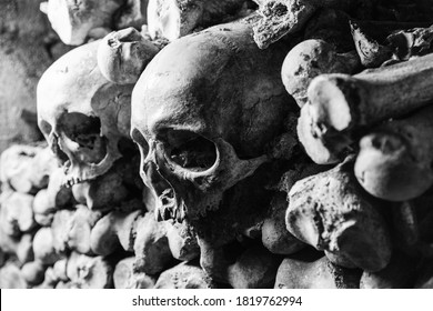 Two Skulls In The Paris Catacombs