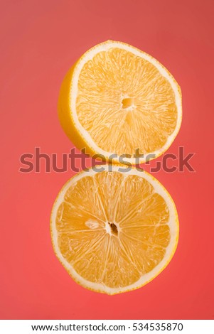 Similar – Orangenscheiben auf gelbem Hintergrund.