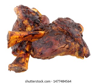 Two Slow Cooked Lamb Shanks Isolated On A White Background