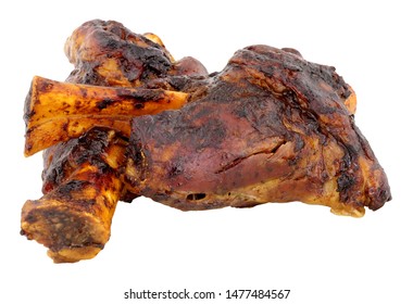 Two Slow Cooked Lamb Shanks Isolated On A White Background