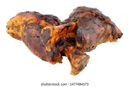 Two Slow Cooked Lamb Shanks Isolated On A White Background