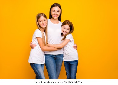 Two Small Ladies Hugging Young Beautiful Stock Photo 1489914737 ...