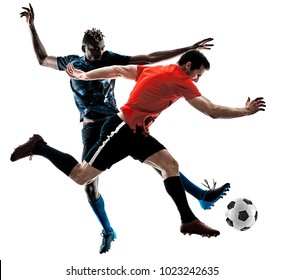 Two Soccer Players Men Studio Silhouette Stock Photo 1023242635 ...