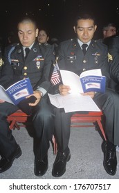 Two Soldiers At Citizenship Ceremony, Los Angeles, California