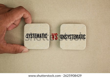 two squares with the words systematic vs unsystematic. which is why it's also referred to as market risk