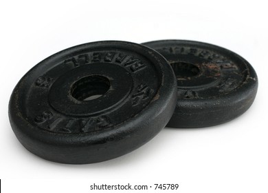 Two Standard Iron Weights For Dumbells